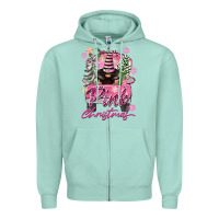 Seafoam Pink Christmas Truck Gnome Zipper Hoodie - FaDigitalArtStudio