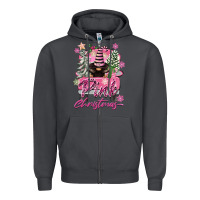 Smoke Pink Christmas Truck Gnome Zipper Hoodie - FaDigitalArtStudio