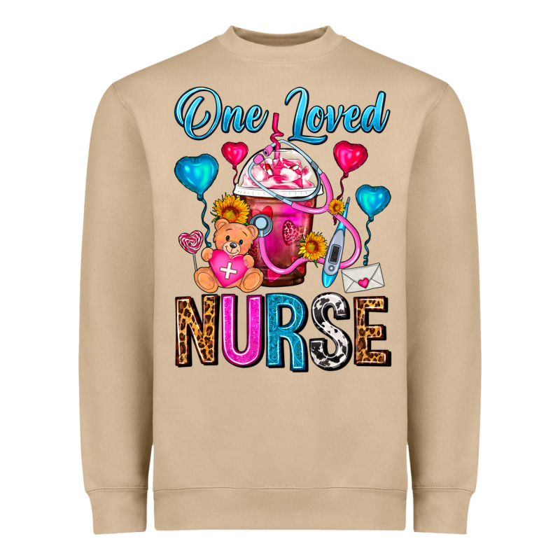 One Loved Nurse Valentines Day Frappe Coffee Heavyweight Sweatshirt by FaDigitalArtStudio | Teevron