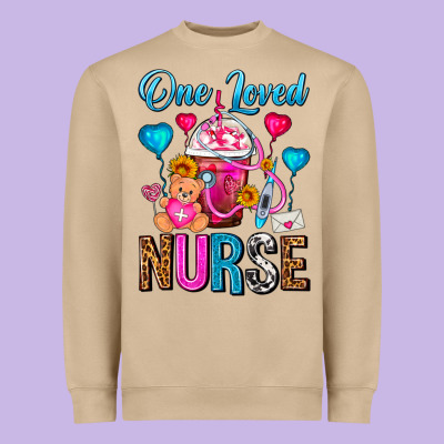 One Loved Nurse Valentines Day Frappe Coffee Heavyweight Sweatshirt Designed By Fadigitalartstudio