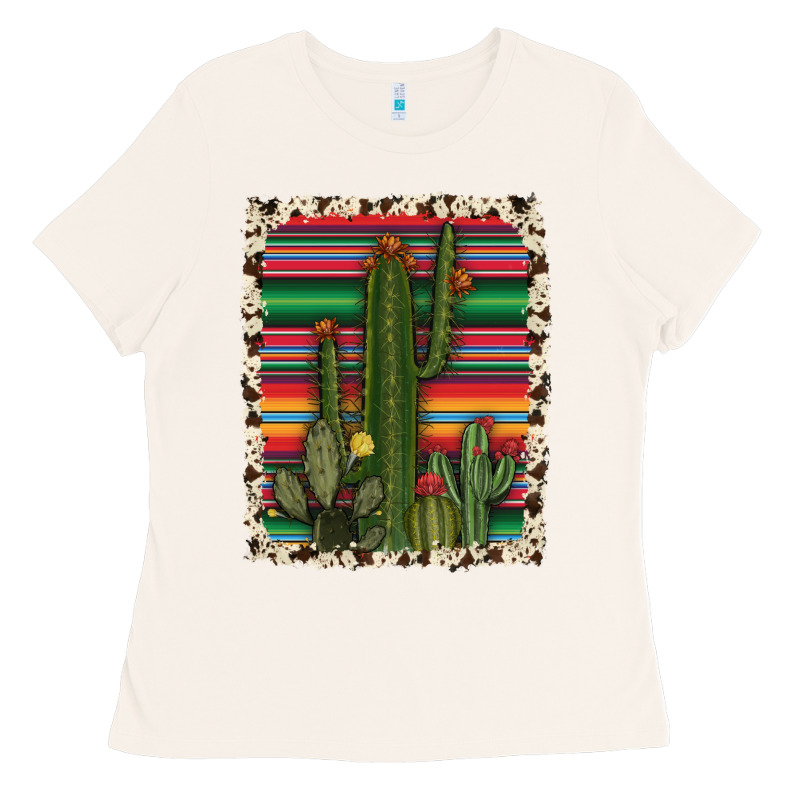 Serape Cowhide Cacti Ladies Tee by RanaPortraitStore | Teevron
