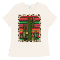 Bone serape cowhide cacti Ladies Tee - RanaPortraitStore