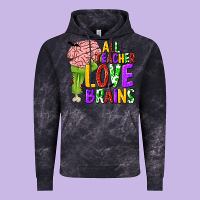 All Teacher Love Brains Vintage Hoodie Designed By Texasbilliewilder