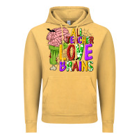 Vintage Mustard All Teacher Love Brains Vintage Hoodie - texasbilliewilder
