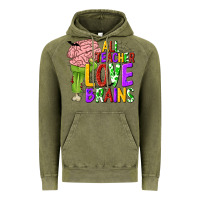 Vintage Olive All Teacher Love Brains Vintage Hoodie - texasbilliewilder