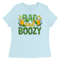 Baby Blue Bad And Boozy St. Patricks Ladies Tee - BundleAndBundleShop