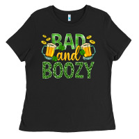 Black Bad And Boozy St. Patricks Ladies Tee - BundleAndBundleShop