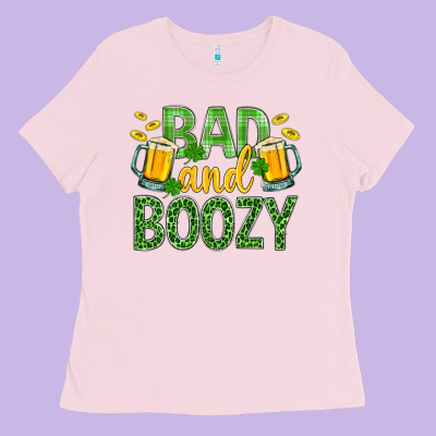 Bad And Boozy St. Patricks Ladies Tee Designed By Bundleandbundleshop