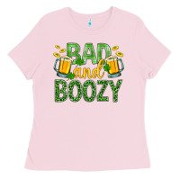 Bubblegum Pink Bad And Boozy St. Patricks Ladies Tee - BundleAndBundleShop