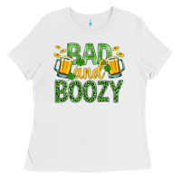 White Bad And Boozy St. Patricks Ladies Tee - BundleAndBundleShop