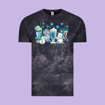 Winter Snowman Coffee Cups Vintage Tee Designed By Texasbilliewilder