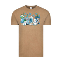 Vintage Coffee winter snowman coffee cups Vintage Tee - texasbilliewilder