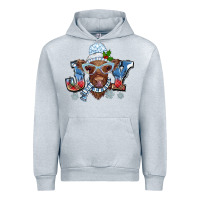 Heather Grey Christmas snow cow joy Urban Hoodie - BarkalooDesign
