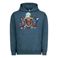 Pigment Midnight Navy Christmas snow cow joy Urban Hoodie - BarkalooDesign