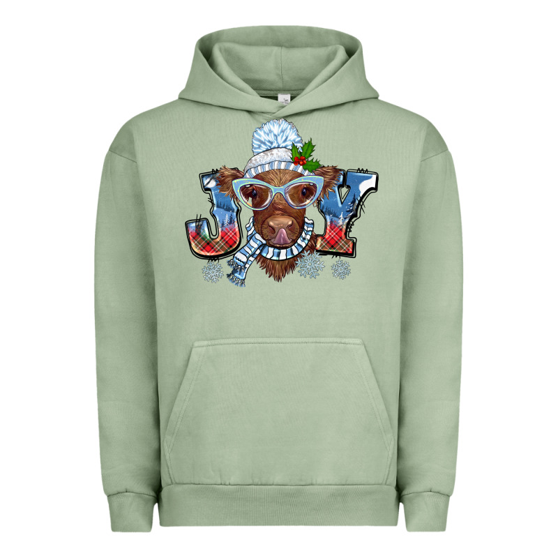 Christmas Snow Cow Joy Urban Hoodie by BarkalooDesign | Teevron