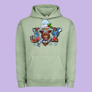 Christmas Snow Cow Joy Urban Hoodie Designed By Barkaloodesign