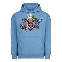 Pigment Pebble Blue Christmas snow cow joy Urban Hoodie - BarkalooDesign