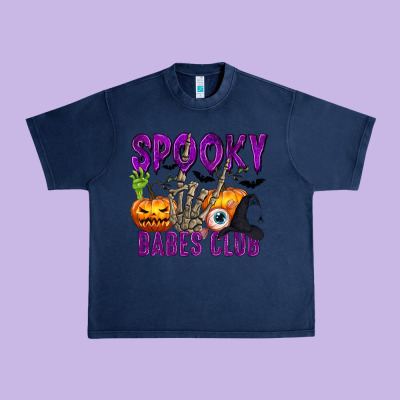 Spooky Babes Club Urban Heavy Tee Designed By Texasbilliewilder