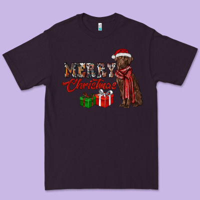 Merry Christmas Labrador Retriever Premium Tee Designed By Ranaportraitstore