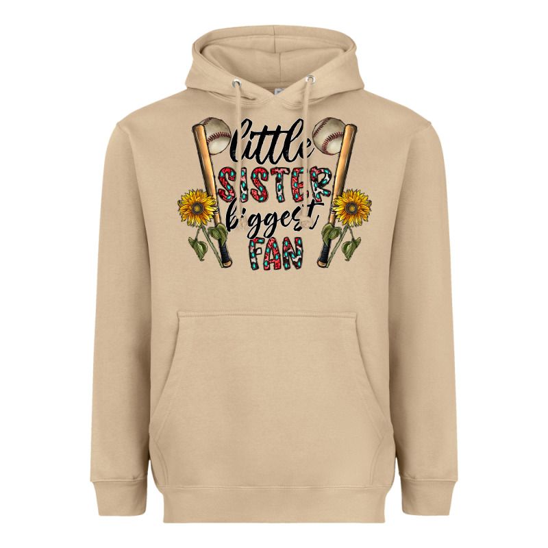 Little Sister Biggest Fan Heavyweight Hoodie by CowhideDigitalArt | Teevron
