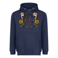 Navy little sister biggest fan Heavyweight Hoodie - CowhideDigitalArt