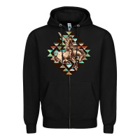 Black Aztec symbol rodeo Zipper Hoodie - FaDigitalArtStudio