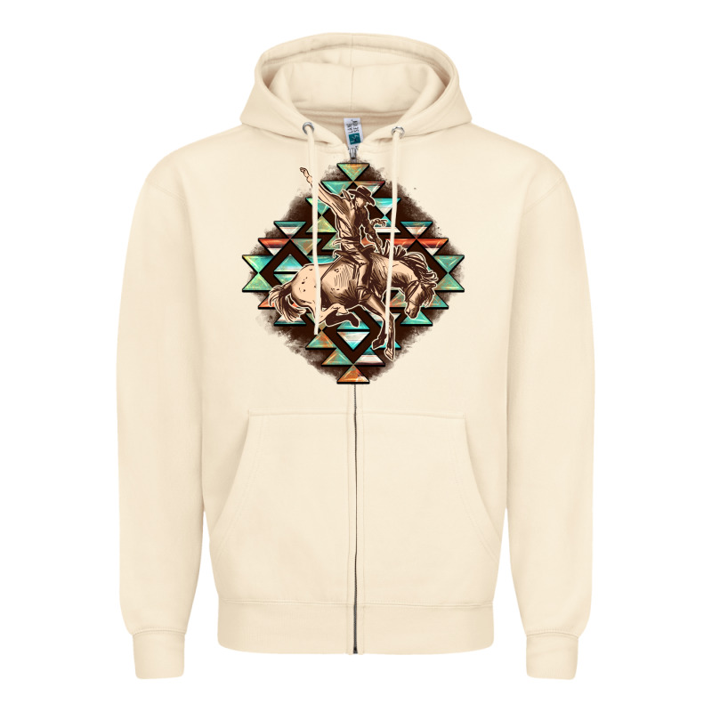 Aztec Symbol Rodeo Zipper Hoodie by FaDigitalArtStudio | Teevron