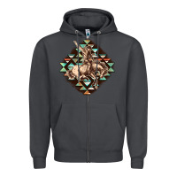Smoke Aztec symbol rodeo Zipper Hoodie - FaDigitalArtStudio