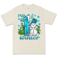 Bone My 1 St Winter With Cute Snowman Premium Tee - BundleAndBundleShop