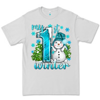 Dove Grey My 1 St Winter With Cute Snowman Premium Tee - BundleAndBundleShop