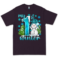 Plum My 1 St Winter With Cute Snowman Premium Tee - BundleAndBundleShop
