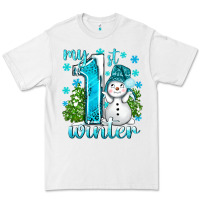 White My 1 St Winter With Cute Snowman Premium Tee - BundleAndBundleShop