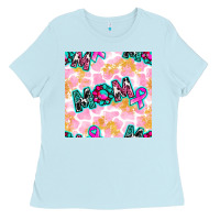 Baby Blue Breast Cancer Awareness Mom With Leopard Patterns Ladies Tee - BundleAndBundleShop