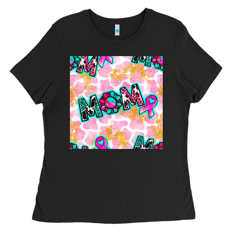 Breast Cancer Awareness Mom With Leopard Patterns Ladies Tee by BundleAndBundleShop | Teevron