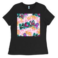 Black Breast Cancer Awareness Mom With Leopard Patterns Ladies Tee - BundleAndBundleShop
