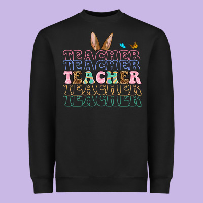Easter Bunny Teacher Heavyweight Sweatshirt Designed By Oliviacreatesart