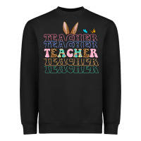 Black Easter bunny Teacher Heavyweight Sweatshirt - OliviaCreatesArt
