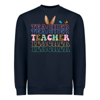 Navy Easter bunny Teacher Heavyweight Sweatshirt - OliviaCreatesArt
