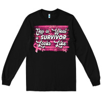 Black this is what a survivor looks like breast cancer awareness Long Sleeve Tee - Jasminsmagicworld