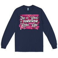 Navy this is what a survivor looks like breast cancer awareness Long Sleeve Tee - Jasminsmagicworld