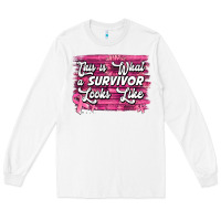 White this is what a survivor looks like breast cancer awareness Long Sleeve Tee - Jasminsmagicworld
