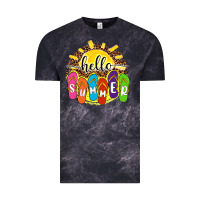 Cloud Black hello summer with flip flops Vintage Tee - NancyCooperArtShop