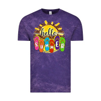 Cloud Purple hello summer with flip flops Vintage Tee - NancyCooperArtShop