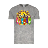 Cloud Rock hello summer with flip flops Vintage Tee - NancyCooperArtShop