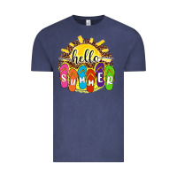 Hello Summer With Flip Flops Vintage Tee | Teevron