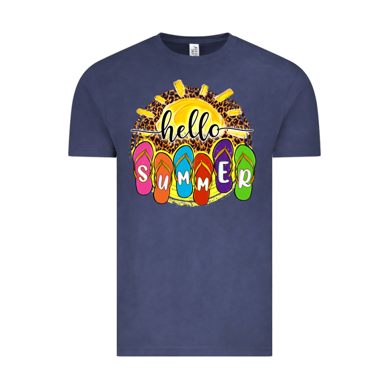 Hello Summer With Flip Flops Vintage Tee by NancyCooperArtShop | Teevron