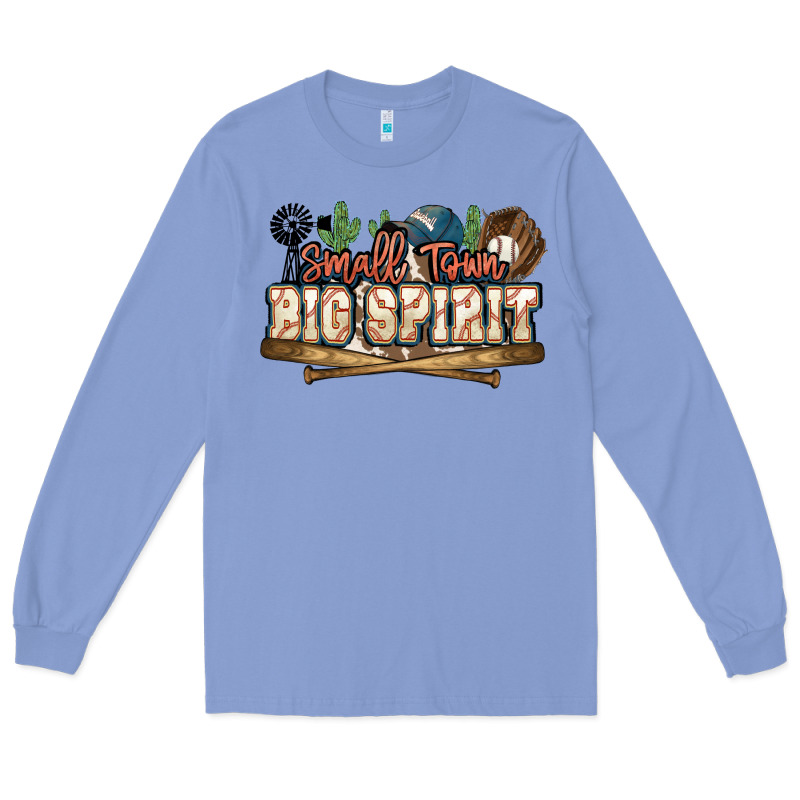 Small Town Big Spirit Baseball Long Sleeve Tee by HowdyJamesFarm | Teevron