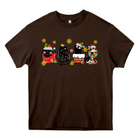 Chocolate Brown christmas cats Heavy Core Tee - MaliasSmallBusiness