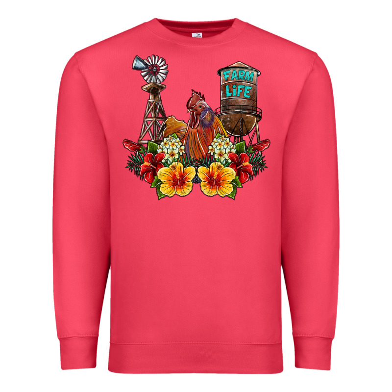 Farm Life Rooster Premium Sweatshirt by SublimationCraftShop | Teevron