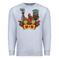 Heather Grey farm life rooster Premium Sweatshirt - SublimationCraftShop